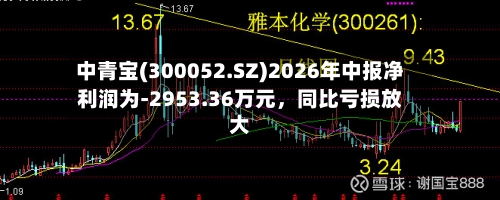 中青宝(300052.SZ)2026年中报净利润为-2953.36万元，同比亏损放大-第2张图片