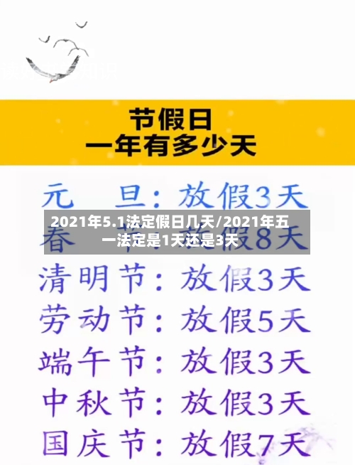 2021年5.1法定假日几天/2021年五一法定是1天还是3天