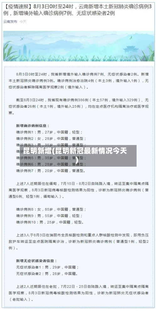 昆明新增(昆明新冠最新情况今天)