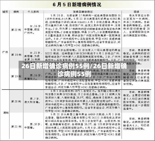 26日新增确诊病例55例/26日新增确诊病例55例