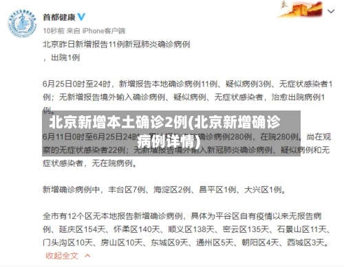 北京新增本土确诊2例(北京新增确诊病例详情)