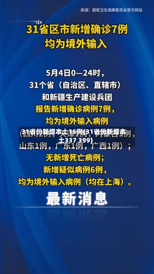 31省份新增本土15例(31省份新增本土337 399)-第2张图片