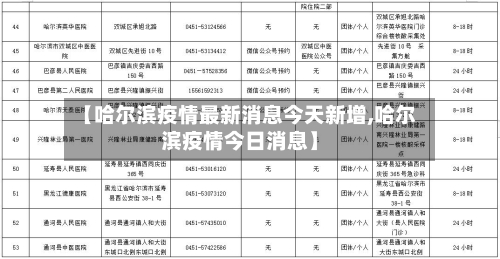 【哈尔滨疫情最新消息今天新增,哈尔滨疫情今日消息】-第3张图片